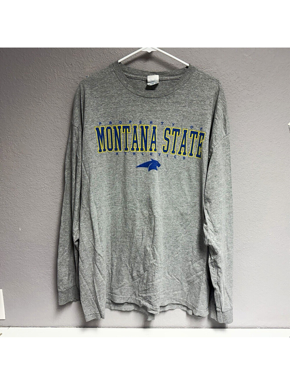 Vintage Alstyle Montana State Bobcats Long Sleeve Shirt / Gray / 2XL / Bozeman